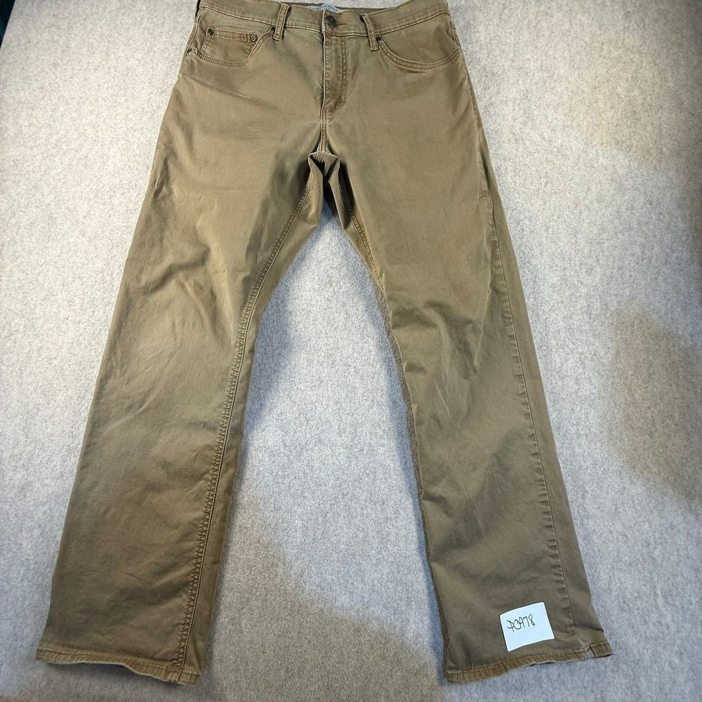 Wrangler Mens Straight Fit Khaki Brown Five Pocket Pants 32x30 95GRWKR